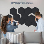 12 Pack Hexagon Acoustic Panels, Self-Adhesive Acoustic Wall Panels - Image 4