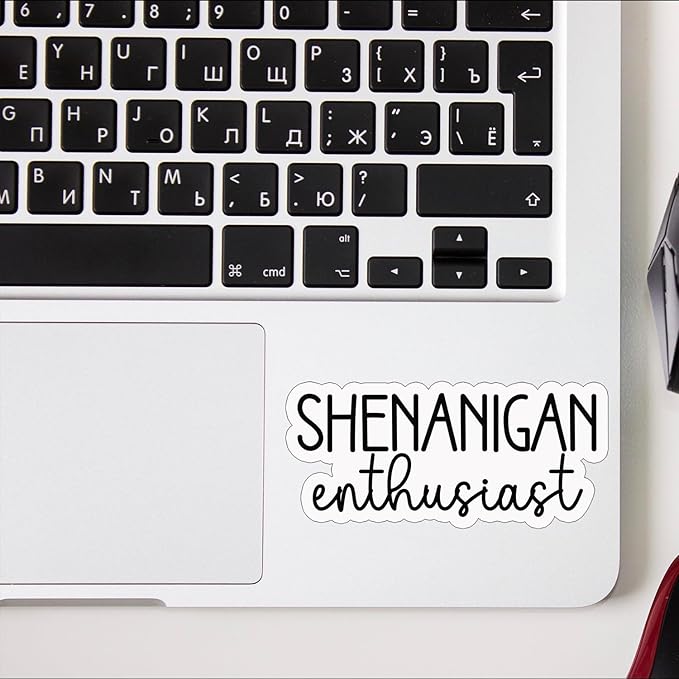 (3 pcs) Shenanigan Enthusiast Sarcastic Sticker for Tumbler, Funny Sarcastic Quote Vinyl Decal for Kindle Laptop Water Bottle Phone Hard Hat - 3x1.5