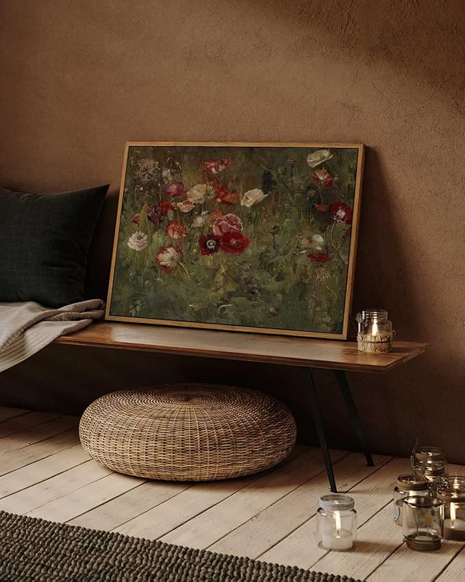 InSimSea Framed Canvas Wall Art Vintage Decor, Home Decor Classical Floral - Image 3
