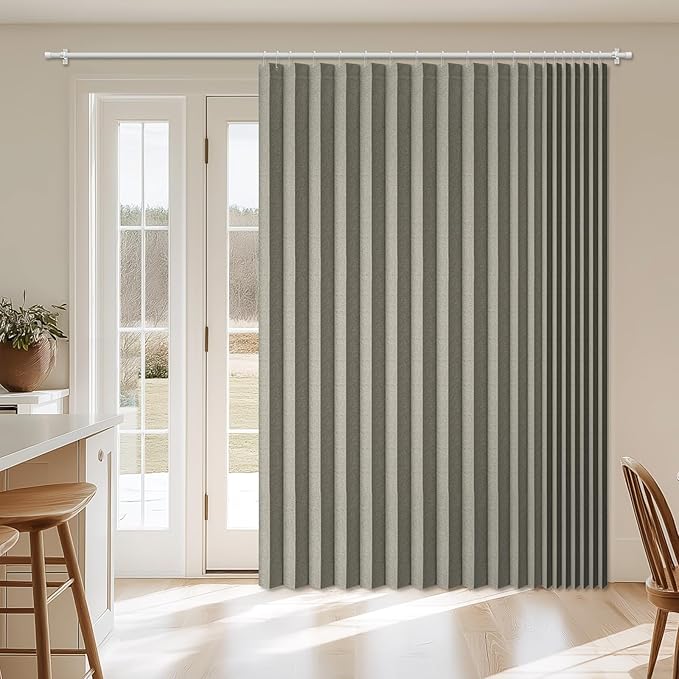 AJAZZ Blackout Accordion Door Curtain 98"x106" Grey - Image 9