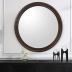 CULER Round Wall Mirrors 24 Inch, Wood Rustic Decorative Transitional Mirror - Image 6