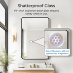 USHOWER Black Bathroom Mirror for Over Sink 24 x 36 Inch, Metal Frame Rectangle - Image 4