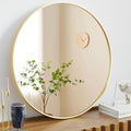 NEWBULIG Round Bathroom Mirror for Over Sink, 28 Inch Wall Mount Vanity Circle by NEWBULIG