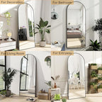 Prywot Arched Floor Mirror, 64 "x 21" Full Length Mirror Wall Mirrors Hanging - Image 6