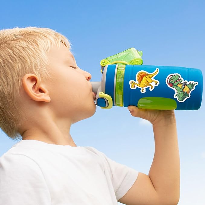 RINOLY 100 PCS Dinosaur Stickers for Kids,Water Bottle Sticker for Teens,Waterproof Vinyl Dinosaur Stickers for Water Bottles,Laptop,Boys Party Favors Supplies
