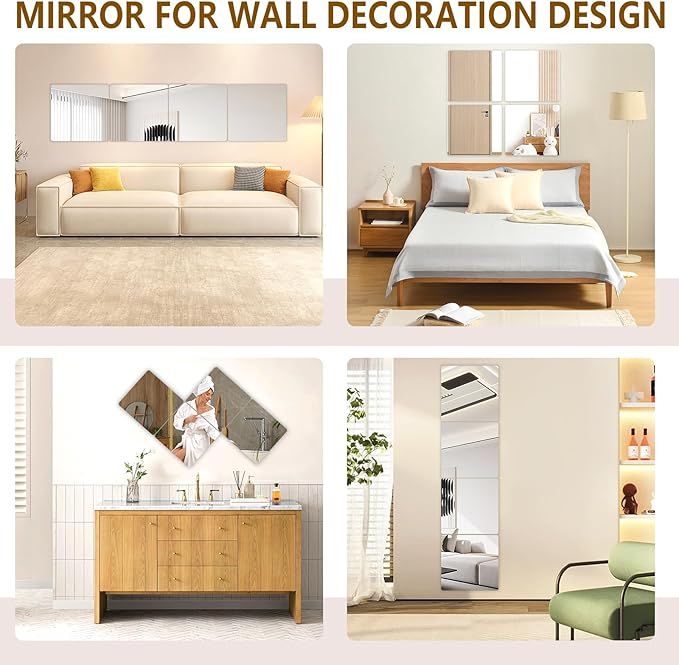 Stick on Small Mirror for Wall Decor Plastic Non Glass Sticky Kids Safety - Image 5