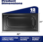 Art3dwallpanels 12 Pack Drop Ceiling Tiles, 2x4 Ft PVC Decorative 3D Wall Panel - Image 2