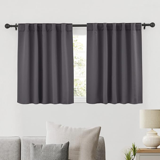 RYB HOME Blackout Curtains for Kitchen, Room Darkening Half Window Treatment by RYBHOME