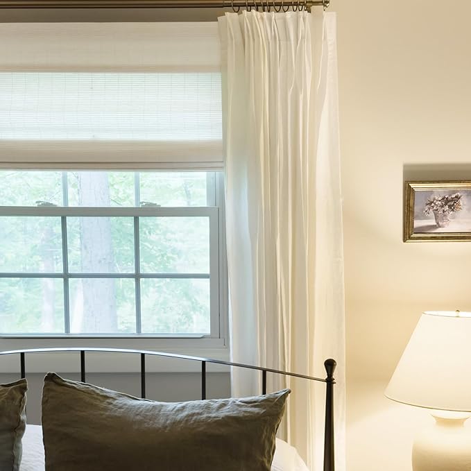 TWOPAGES Natural Woven Motorized Roman Shades, Custom Cordless Light Filtering - Image 2