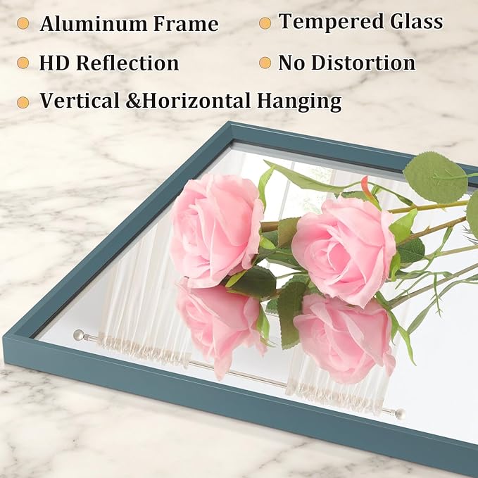 AAZZKANG Metal Framed Rectangle Wall Mounted Mirror Decorative Modern Bedroom - Image 3