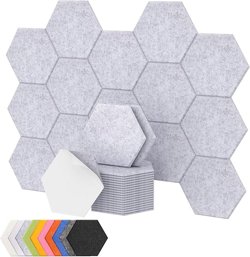 18 Pack Hexagon Acoustic Panels, TONOR 12"x 10"x 0.4" High Density Sound Proof by TONOR
