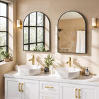 Arched Wall Mirror 30x20 Inch Black Bathroom Vanity Mirror - Image 8