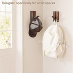 Rustic Folding Wall Hooks: Decorative Wooden Coat Hooks 2Pack Mounted - Image 2