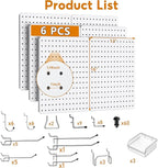 Peg Board, 6 Pack 16'' x 12'' White Pegboard Panels - Image 3