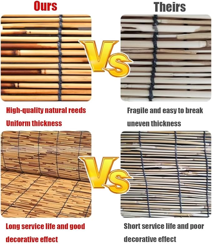 Bamboo Blinds for Patio, Outdoor Bamboo Roll up Shades, Waterproof Cordless - Image 7