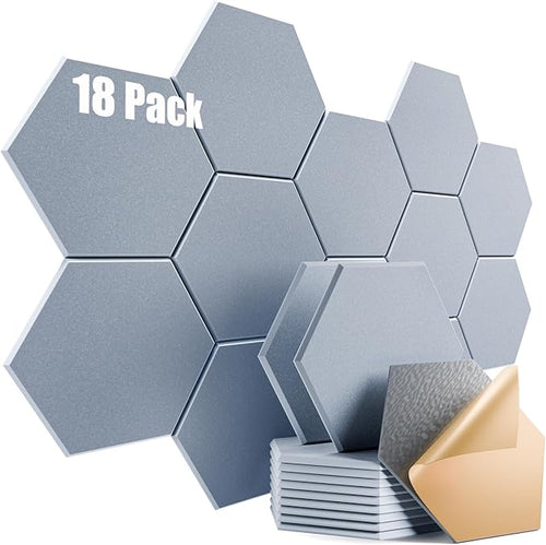 18 Pack Self-Adhesive Acoustic Panels 12" X 10" X 0.4" by Dailycooper