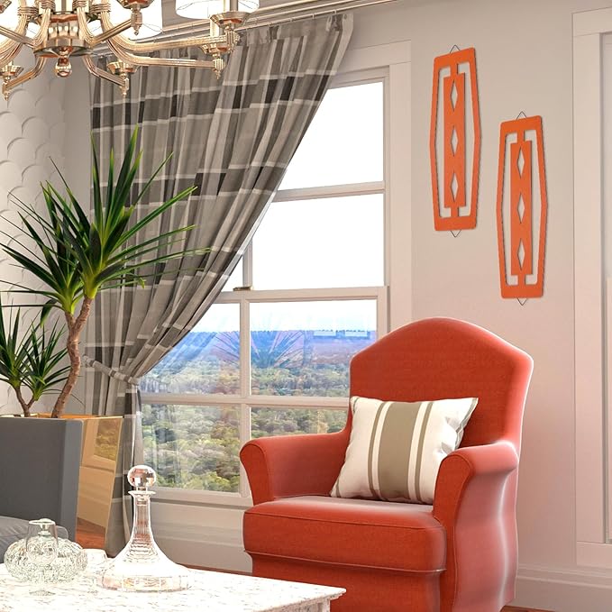 CroBlissful 2 Pcs Modern Mid Century Wall Art Wood Mid Century Elegance Decor - Image 4
