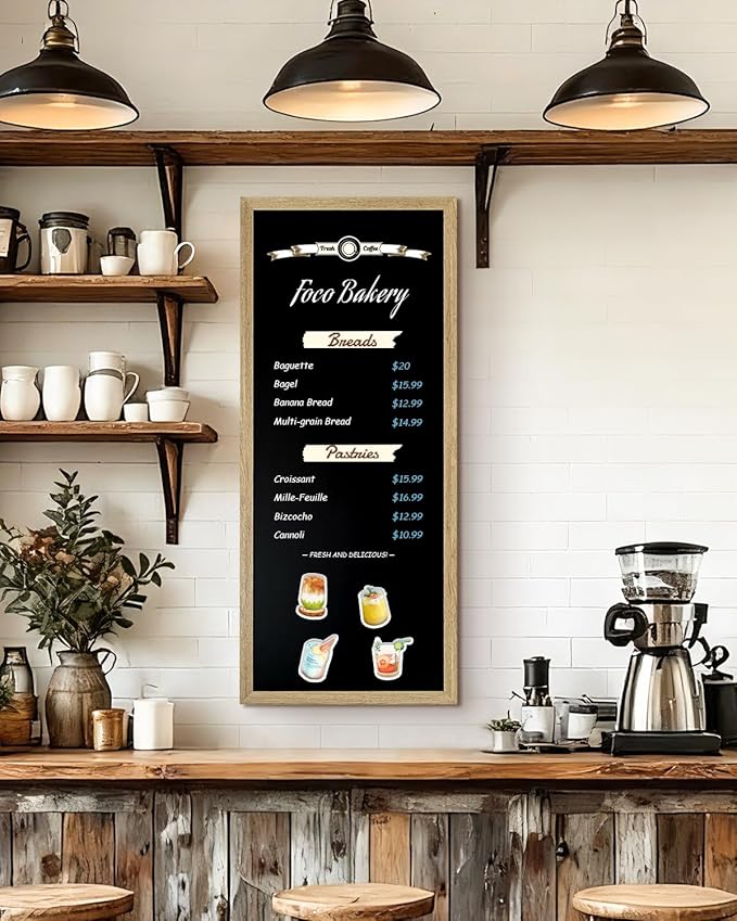 Magnetic Chalkboard for Wall, Long Chalk Board, Wall Hanging Menu for Restaurant - Image 7