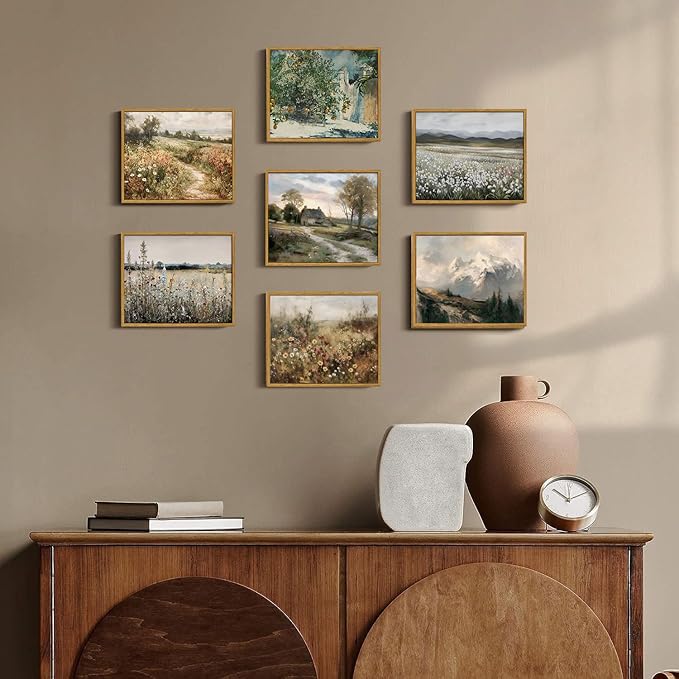 OIQArtOIQ Framed Canvas Wall Art, Vintage Decor, Landscape Nature Country - Image 5