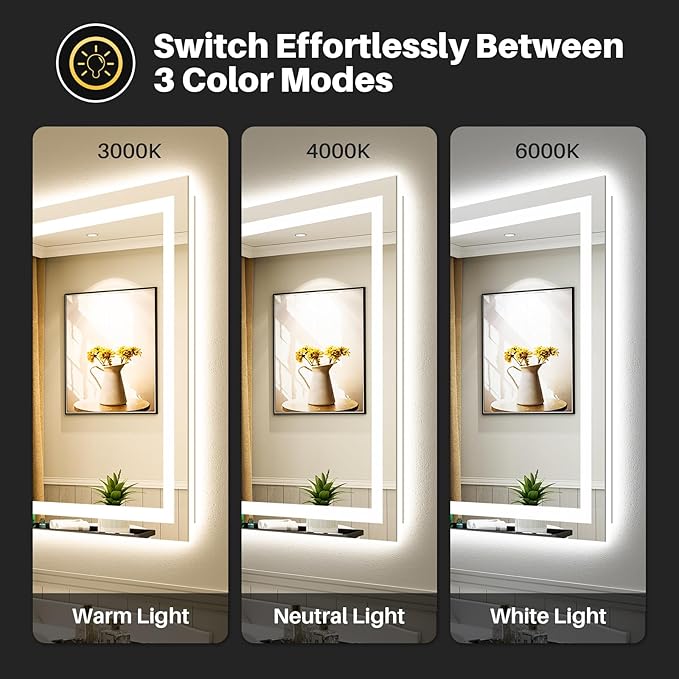 Briivue 48x32 Inch LED Bathroom Mirror - Image 4
