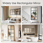 DUMOS Wall Mirror 24" x 36", Rectangle Window Pane Decorative Mirror, Metal - Image 6