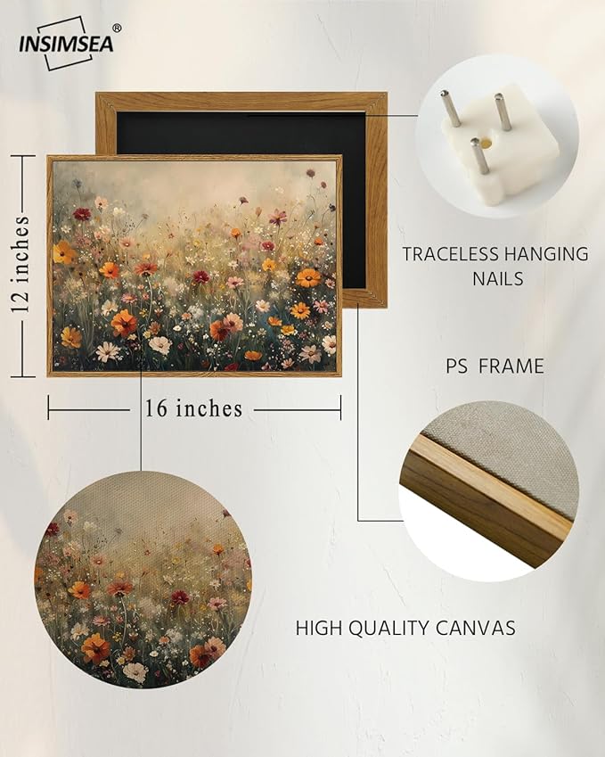 InSimSea Framed Canvas Wall Art Vintage Decor, Wall Decor - Image 4
