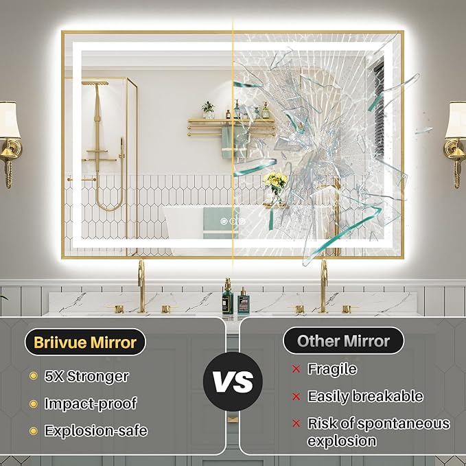 40x32 Inch LED Bathroom Mirror - Image 8
