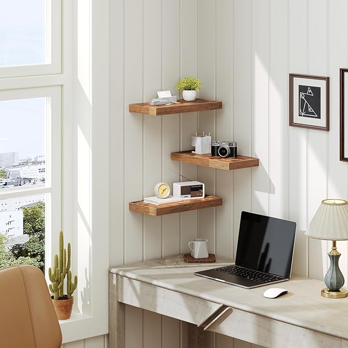 RALGEND Floating Shelves for Wall, 1.5" Thick Wall Shelf Set of 3 - Image 8
