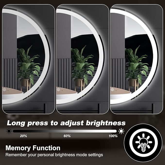 Sweetcrispy 36-Inch Round LED Bathroom Backlit Mirror - Image 6