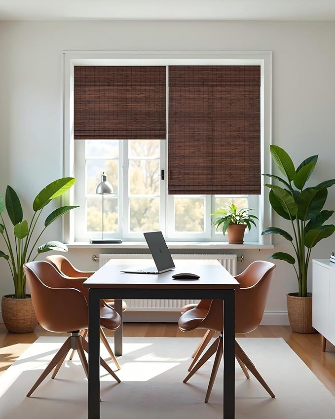 60''W X 72''H Cordless Bamboo Roman Shades - Image 9