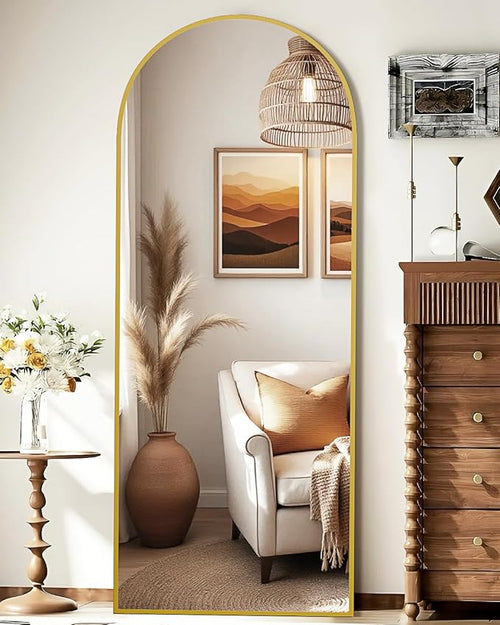 59"x16" Floor Mirror Full Length, Arched Full Length Mirror by Unknown
