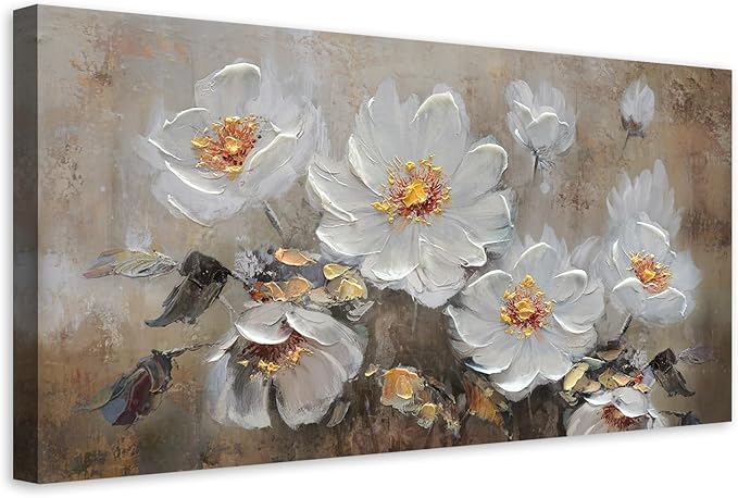 Anolyfi Vintage Flowers Canvas Wall Art Decor - Image 2