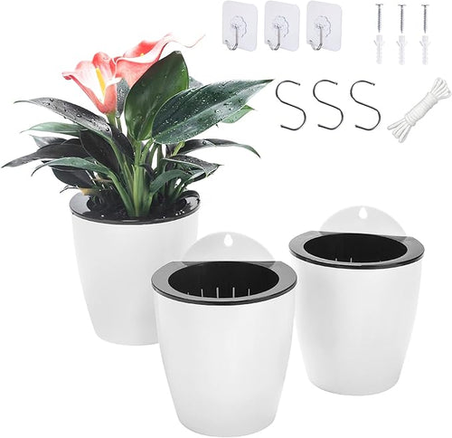 3 Pack Self Watering Wall Hanging Planter Pots Vertical Garden Window Hang by OrimercGarden