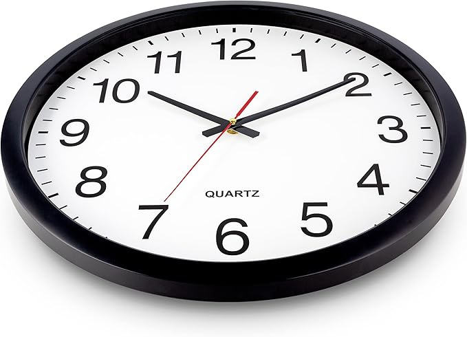 Bernhard Products Black Wall Clock Silent Non Ticking - Image 5