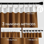 MIULEE Golden Brown Back Tab Blackout Curtains 84 Inch Length 2 Panels Set - Image 3