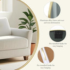 DUMOS Gold Circle Mirror for Wall 24.02 inch, Bathroom Round Mirror for Over - Image 2