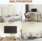 IFNOW Wall Mounted Upholstered Headboard Full, 3D Peel and Stick Soundproof - Image 7