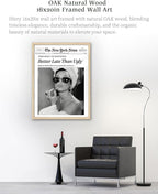 iHery Better Late Than Ugly Natural OAK Wood Audrey Hepburn Newspaper Trendy - Image 4