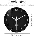 XNM Minimalist Wall Clocks for Living Room Glass Small Wall Clocks Battery - Image 3