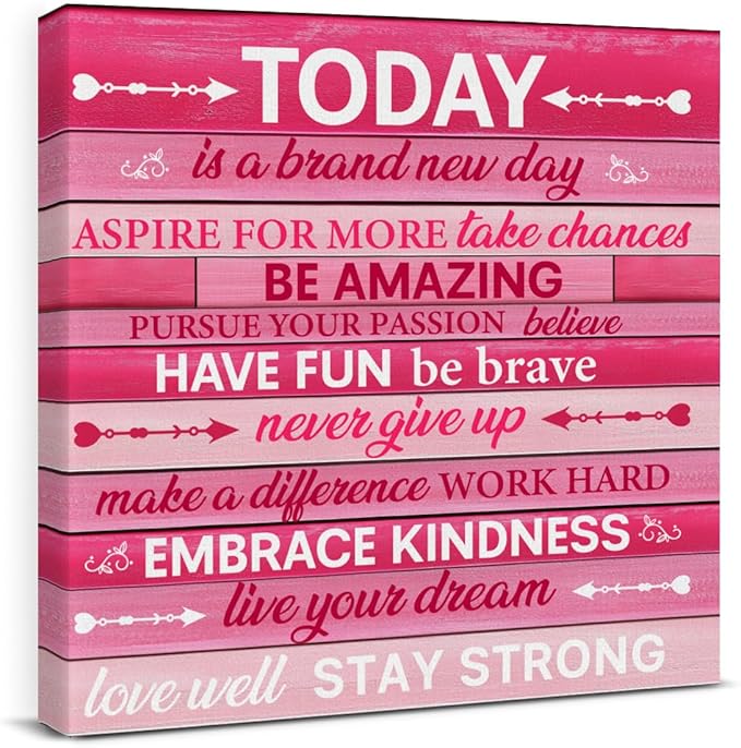 Pink Wall Decor, Inspirational Office Wall Art by VAHATAN