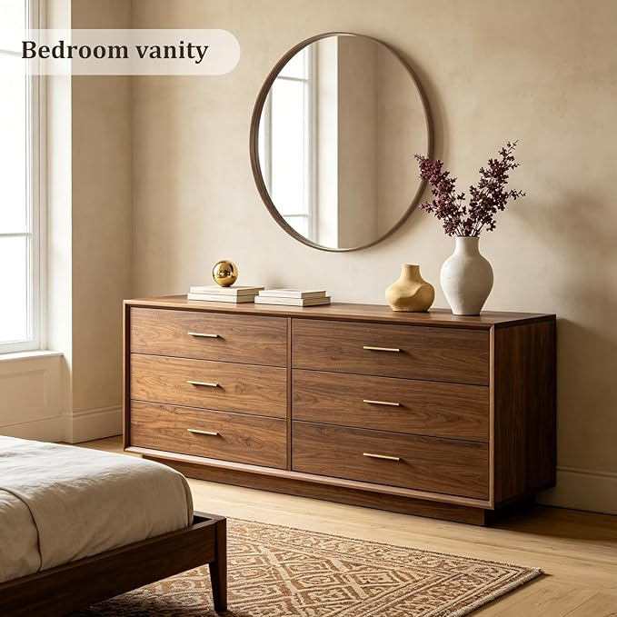 WallBeyond Round Wood Mirror - Image 2