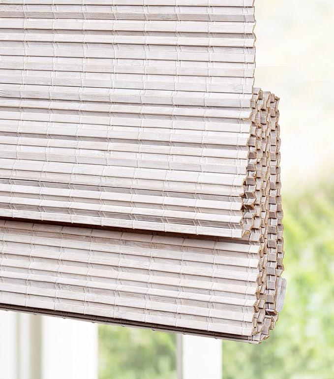 LazBlinds Cordless Bamboo Roman Shades, Privacy Window Treatment, Roll Up - Image 3