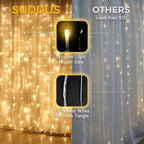 suddus Curtain Lights for Bedroom, 200 Led Hanging String Light Outdoor - Image 4