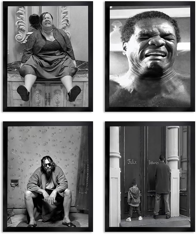 Funny Bathroom Decor Wall Art Set of 4, Dumb & Dumber Comedy Movie Posters by TWNSWALLART