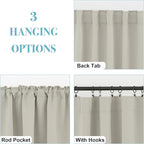 RYB HOME Small Window Curtains Blackout, Privacy Thermal Insulating Drapes - Image 2