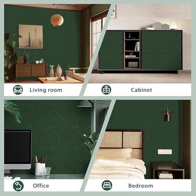 Dark Green Peel and Stick Self Adhesive Wallpaper - Image 6