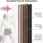 Wood Slat Wall Panels 4 Pack 94.5" x 7.9", Acoustic Wooden Panel - Image 3