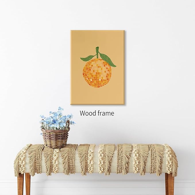 Retro Funky Orange Canvas Wall Art Fashion Disco Ball Aesthetic Posters 08x10 - Image 4