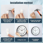 QPEUIM Wall Clock Wall Clocks Silent Non-Ticking Battery Operated Large Easy to - Image 5