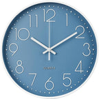 Wall Clock 12 Inch Non-Ticking Silent Modern Simple Style Round Decor Clock by BAKBRAND